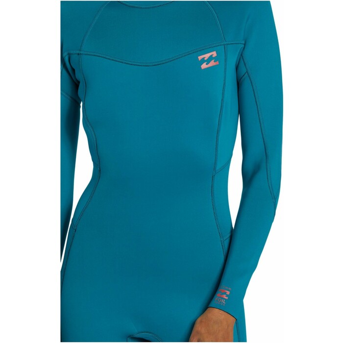 2024 Billabong Frauen Foil 3/2mm Flatlock Rckenreiverschluss Neoprenanzug ABJW100183 - Marine